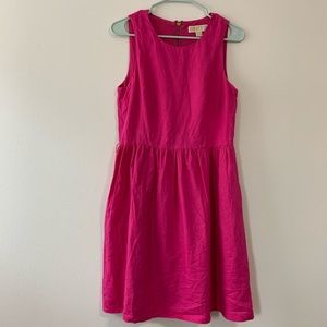 Michael Kors Linen Pink Fit and Flare Dress